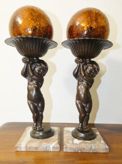 Antieke brons cherubijn putti engel beeld [1555], Antiek en Kunst, Antiek | Woonaccessoires, Ophalen