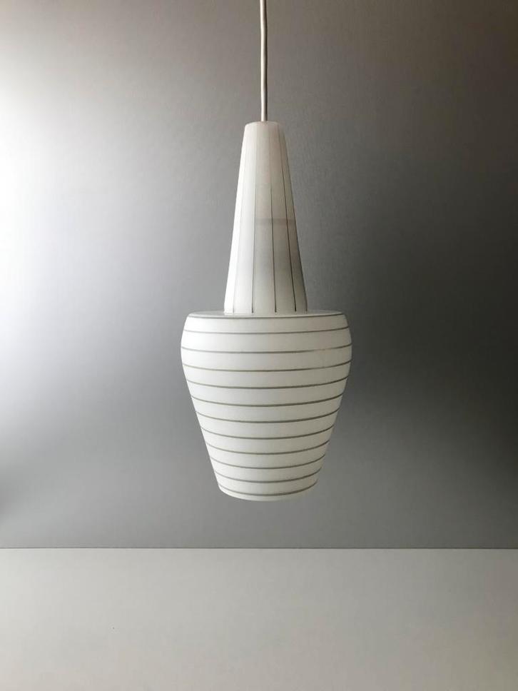 70s lamp blown glass silence of the lamps, Huis en Inrichting, Lampen | Hanglampen, Gebruikt, Minder dan 50 cm, Glas, Ophalen of Verzenden