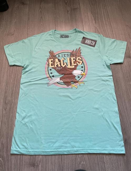 AZUKA dames blauw eagles print oversize shirt mt L, Kleding | Dames, T-shirts, Zo goed als nieuw, Maat 42/44 (L), Blauw, Korte mouw