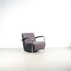 1x Leolux Scylla Fauteuil Laag Grijs Rondjesmotief+ Hocker, Niet ingevuld, Leer, Niet ingevuld, 75 tot 100 cm