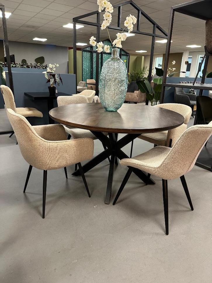 4x stoel boucle - eetkamerstoelen - 4x stoelen boucle, Huis en Inrichting, Stoelen, Nieuw, Vier, Stof, Ophalen