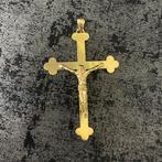 14 k gouden Jezus kruis hanger, Nieuw, Ophalen of Verzenden, Kruis of Symbool, Goud