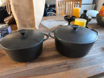 Le Creuset Cousances Pannenset Gietijzer - 22 & 20 cm beschikbaar voor biedingen