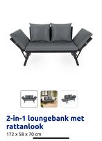 2 in 1 loungebank met rattanlook, Ophalen, Nieuw, Rotan