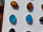 Vanoli 935 zilveren oorbellen / oorknopjes met chalcedoon, Daiva1973@hotmail.com, Vanoli, Blauw, Amsterdam
