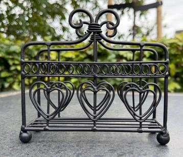 servethouder hartjes, zwart, draadstaal, kerst, sierlijk beschikbaar voor biedingen