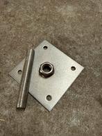 RVS Bout met Moer en Plaat voetplaat m16, 50 tot 100 mm, Nieuw, Ophalen of Verzenden, Rvs