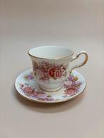 Vintage Queen Anne Kop en Schotel Floral, Ophalen of Verzenden