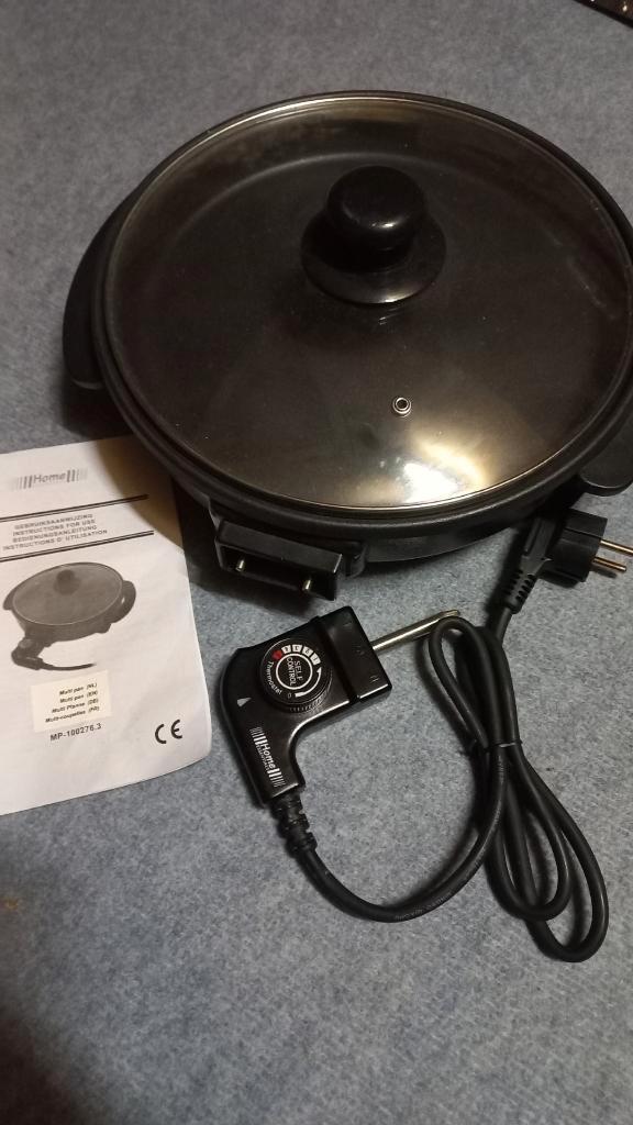 1 Home Essentials Hapjespan Electrisch 30 cm 1500watt, Huis en Inrichting, Keuken | Potten en Pannen, Nieuw, Koekenpan of Braadpan