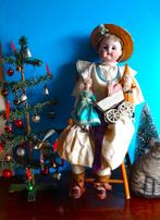 Antieke  pop Kestner  schouderstuk op lederen lijf., Antiek en Kunst, Antiek | Speelgoed, Verzenden