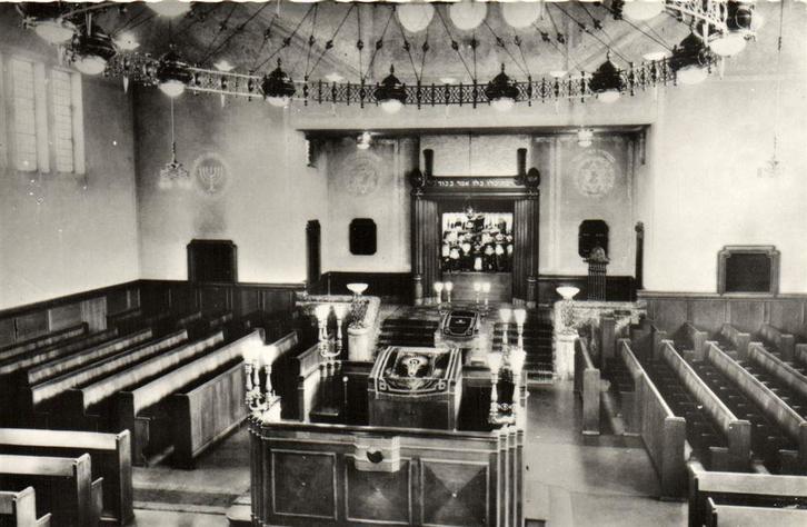 Synagoge der Ned. Isr. Gemeente te Enschede - interieur - on, Verzamelen, Ansichtkaarten | Nederland, Ongelopen, Overijssel, Voor 1920