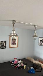Hanglampen, metaal met glas, Huis en Inrichting, Ophalen, Zo goed als nieuw, Glas, Minder dan 50 cm