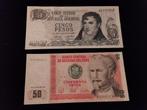 Twee bankbiljetten Argentinië en Peru (in mooie staat), Los biljet, Zuid-Amerika, Verzenden
