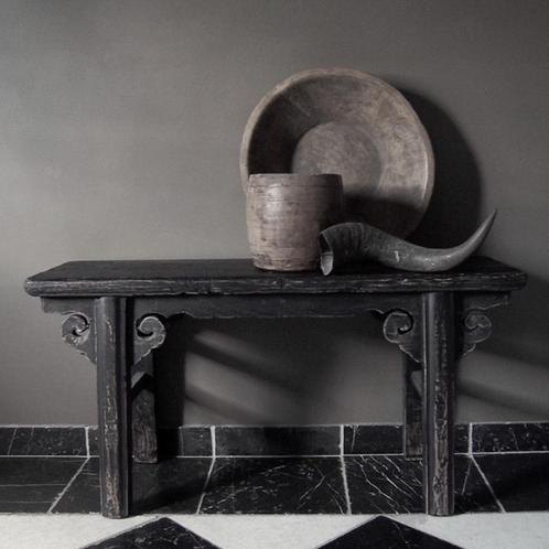 Robuuste oude Nepalese pot hout kruik sober sleets uniek, Huis en Inrichting, Woonaccessoires | Overige, Nieuw, Ophalen of Verzenden