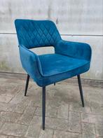 ⚠️OP=OP⚠️Industriële eetkamerstoel Mika velvet stof blauw, Ophalen, Blauw, Nieuw, Industriële