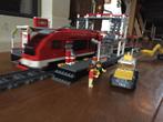 Lego trein met station, extra rails en graafmachine, Complete set, Ophalen of Verzenden, Lego, Zo goed als nieuw