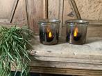 NIEUW bubbel glazen windlicht met gedeelte rookglas, Ophalen of Verzenden, Nieuw