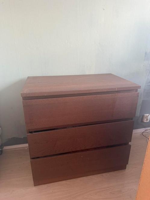Malm ladekast 3 lades bruin 2 stuks, ikea, Huis en Inrichting, Kasten | Ladekasten, Minder dan 100 cm, 50 tot 100 cm, 25 tot 50 cm