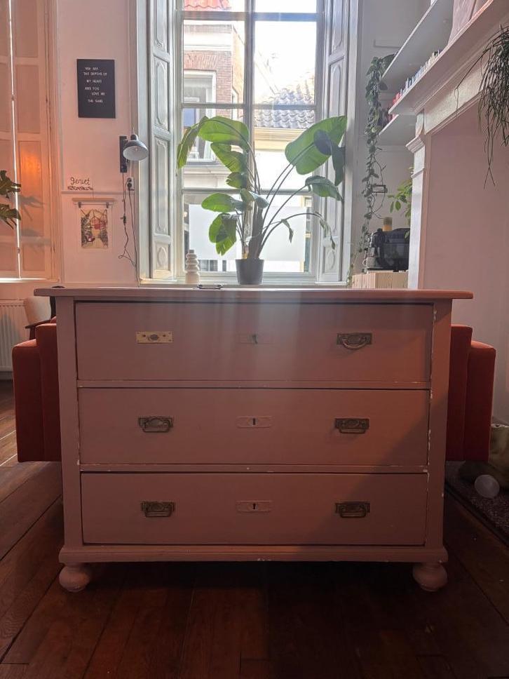 Geloogd grenen ladekast (ook te gebruiken als commode), Huis en Inrichting, Kasten | Ladekasten, Gebruikt, Minder dan 100 cm, 100 tot 150 cm
