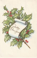 KERST GOUDOPDRUK HULST UIT 1961 ZEER MOOIE OUDE KAART KK106, Verzenden, 1960 tot 1980, Gelopen, Feest(dag)