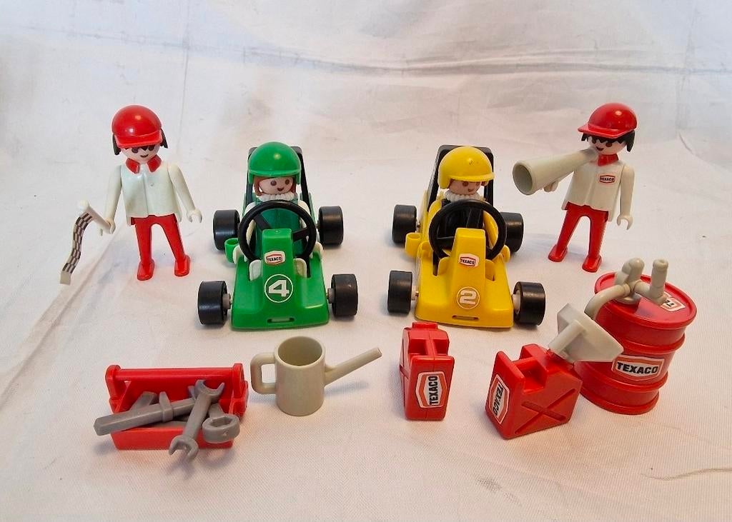Playmobil 3523 kart carreras Texaco vintage jaren 80, Ophalen of Verzenden, Gebruikt, Complete set