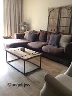 Houten salontafel met metalen frame stoer sober, Huis en Inrichting, Gebruikt, 50 tot 100 cm, 100 tot 150 cm, Ophalen of Verzenden