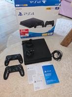 Playstation 4 Slim 1TB + 2 Controllers | boekjes en doos, Met 2 controllers, Ophalen of Verzenden, Zo goed als nieuw, 1 TB