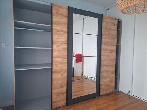 Schuifdeurkast Dex XL eiken/grafiet, Huis en Inrichting, Kasten | Kledingkasten, Zo goed als nieuw, 200 cm of meer, 200 cm of meer
