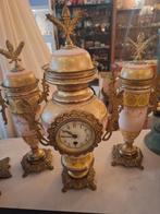 Antiek Klokkenstel met Ornamenten japy freres Parijs, Ophalen of Verzenden