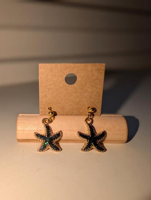 Handgemaakte zeester oorbellen | goud, Sieraden, Tassen en Uiterlijk, Oorbellen, Nieuw, Hangers, Goud, Ophalen of Verzenden
