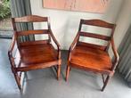 Twee houten armstoelen, Huis en Inrichting, Stoelen, Ophalen, Zo goed als nieuw, Twee