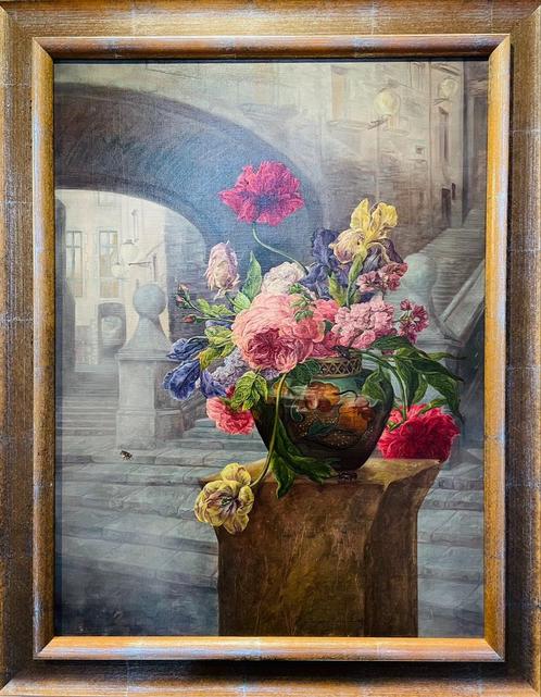 Adriana van Zoest, bloem stilleven, 80-60 gereduceerde prijs, Antiek en Kunst, Kunst | Schilderijen | Klassiek, Ophalen of Verzenden