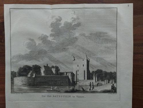 9 Slot Batenstein te Vianen van J.C. Philips uit 1749, Antiek en Kunst, Kunst | Etsen en Gravures, Ophalen of Verzenden