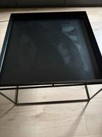 Zwart metale bijzettafel, Ophalen, 50 tot 100 cm, Vierkant, 50 tot 100 cm