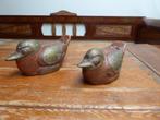 2 vintage houten vogels met koperbeslag, Antiek en Kunst, Ophalen of Verzenden