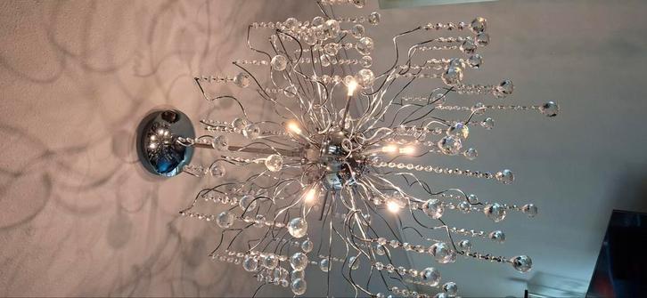 Kristallen lamp, Huis en Inrichting, Lampen | Hanglampen, Zo goed als nieuw, Minder dan 50 cm, Ophalen