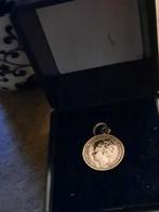 Zilveren Dubbeltje 1939 Medaillon met Gouden 18 k sluiting, Ophalen of Verzenden, Koningin Wilhelmina