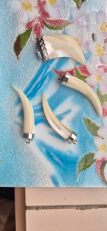 Parelmoer zilver tijgertand haaientand inboedel edelsmid 79 beschikbaar voor biedingen