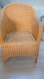 Leuke rieten stoel voor tuin/terras, Huis en Inrichting, Fauteuils, Gebruikt, Minder dan 75 cm, Riet of Rotan, Ophalen of Verzenden