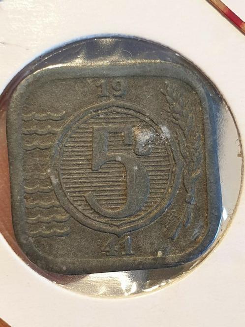 5 cent 1941 zink nr.4 (06), Postzegels en Munten, Munten | Nederland, 5 cent, Koningin Wilhelmina, Ophalen of Verzenden