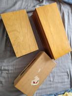 3 verschillende houten  sigaren kistjes, Verzamelen, Rookartikelen, Aanstekers en Luciferdoosjes, Ophalen, Zo goed als nieuw, Tabaksdoos of Verpakking