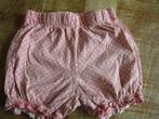 Hema - roze/wit gestippelde korte broek maat 86, Kinderen en Baby's, Babykleding | Maat 86, Broekje, Meisje, Ophalen of Verzenden