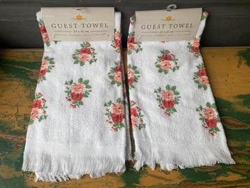 Set gastendoekjes handdoekjes roos rozen schapen teckels beschikbaar voor biedingen