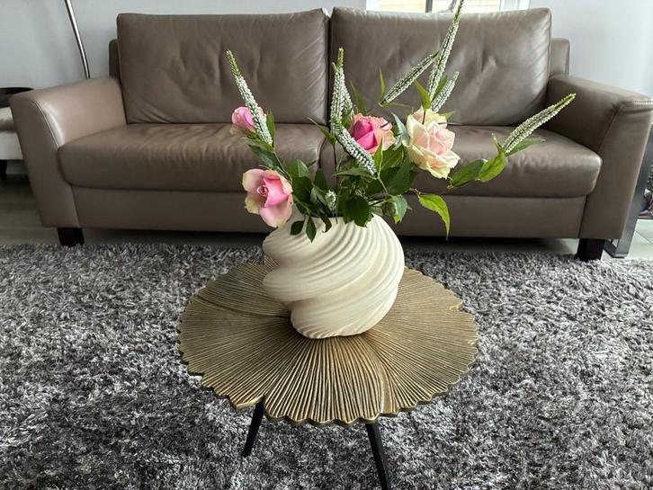 Te koop wegens overcompleet  LEREN BANK, Huis en Inrichting, Banken | Bankstellen, Gebruikt, Rechte bank, Driepersoons, 200 tot 250 cm