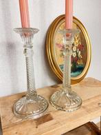 Vintage glazen kandelaars, Overige materialen, Overige kleuren, Ophalen of Verzenden, Zo goed als nieuw