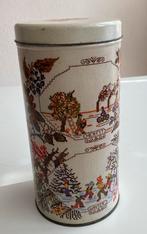 Blik geborduurd met zomer herfst winter lente taferelen, Verzamelen, Blikken, Ophalen, Gebruikt, Overige, Overige merken