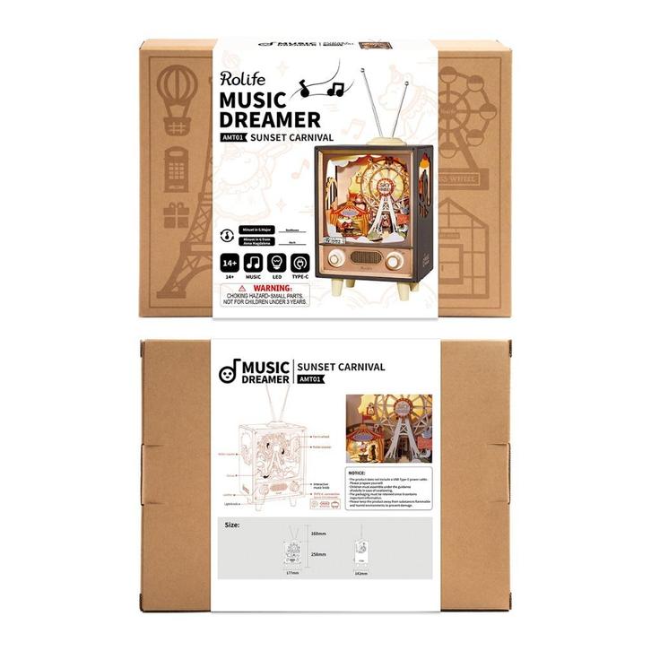 Robotime Sunset Carnival AMT01 Bouwpakket Nieuw, Hobby en Vrije tijd, Modelbouw | Overige, Nieuw, Groter dan 1:32, Ophalen of Verzenden