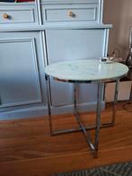 Salontafel koffietafel bijzettafel 50 b x 49,5 h glas metaal, Huis en Inrichting, Tafels | Salontafels, Ophalen, 50 tot 100 cm