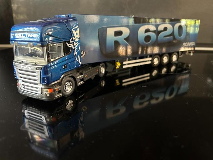 Tekno Scania r620m Demo met 3 asser demo koeler, Hobby en Vrije tijd, Modelauto's | 1:50, Nieuw, Bus of Vrachtwagen, Tekno, Ophalen of Verzenden