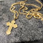 14 karaat gouden koningsketting kruis set ketting schakel, Ophalen of Verzenden, Nieuw, Goud